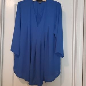 Karen Kane Blue Pleated Tunic L